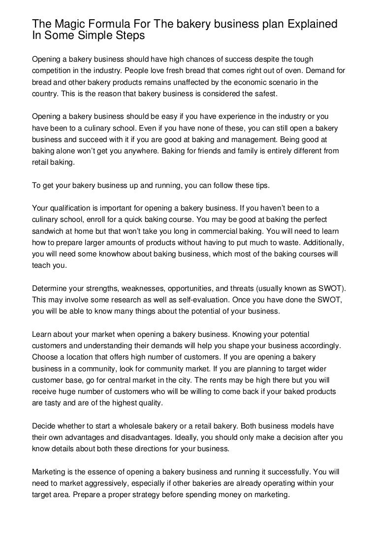 home based bakery business plan sample bakery business plan in india